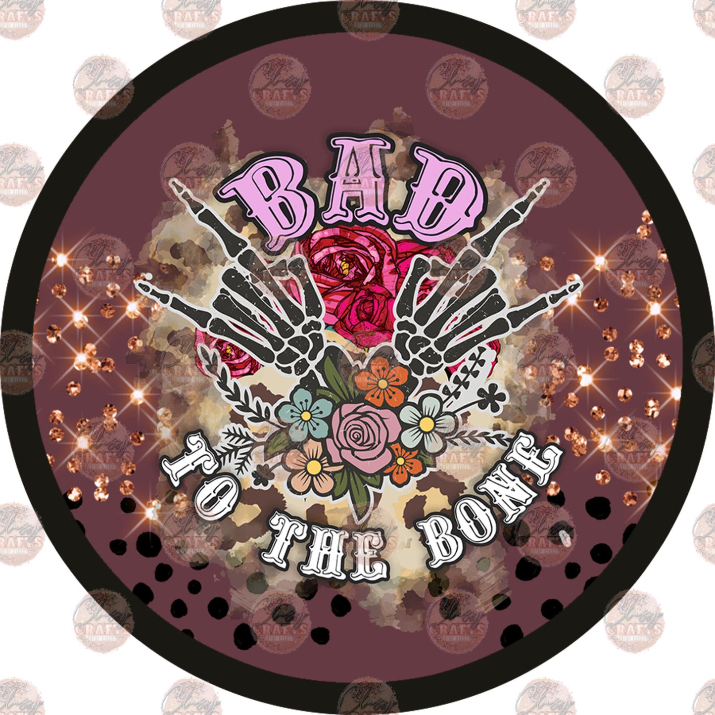 Bad To The Bone Car Coaster - Sublimation Transfer