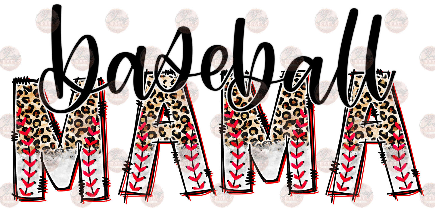 Baseball Mama Half Leopard Transfer