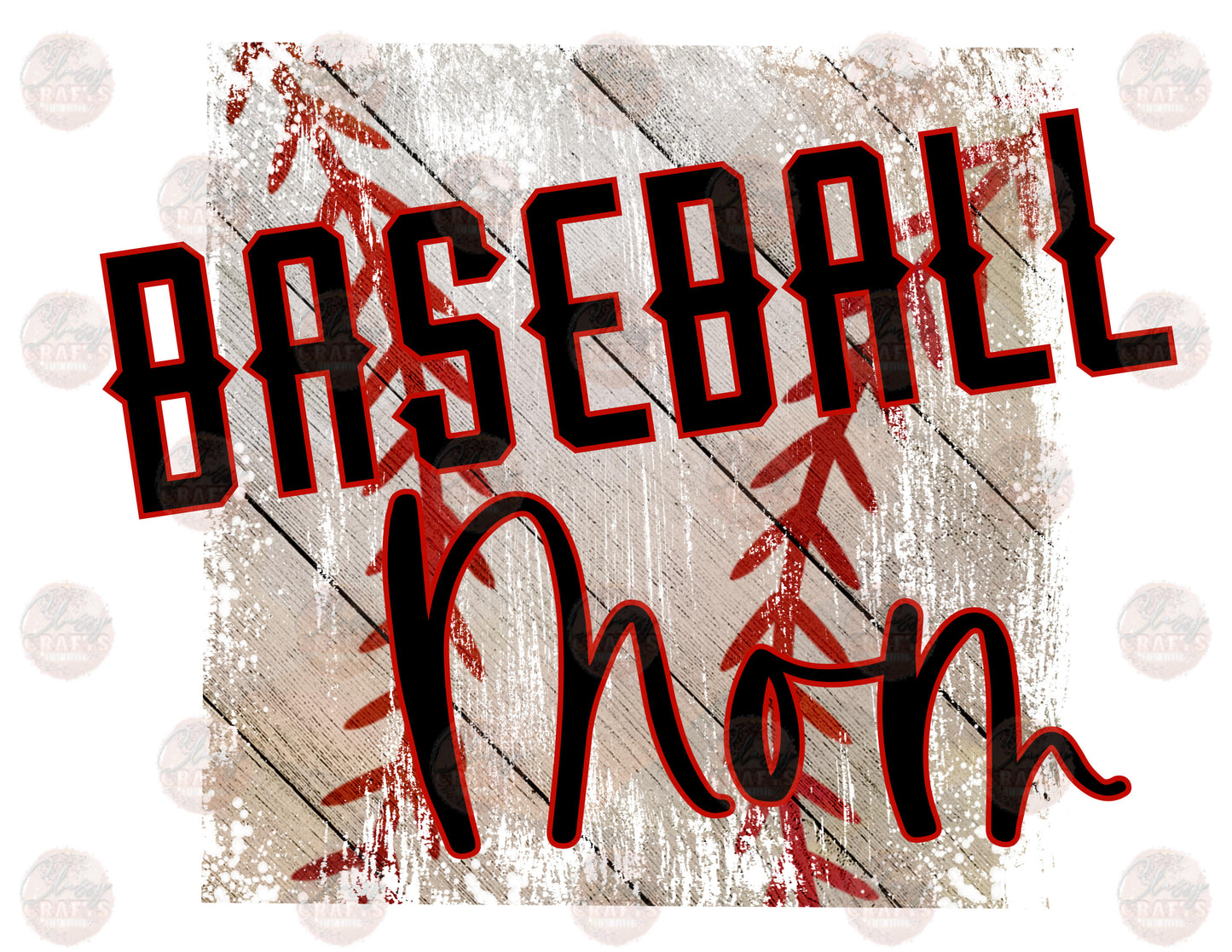 Baseball Mom Distressed Wood Transfer