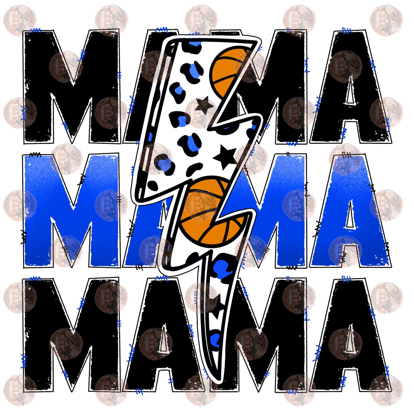 Basketball Mama Blue Transfer