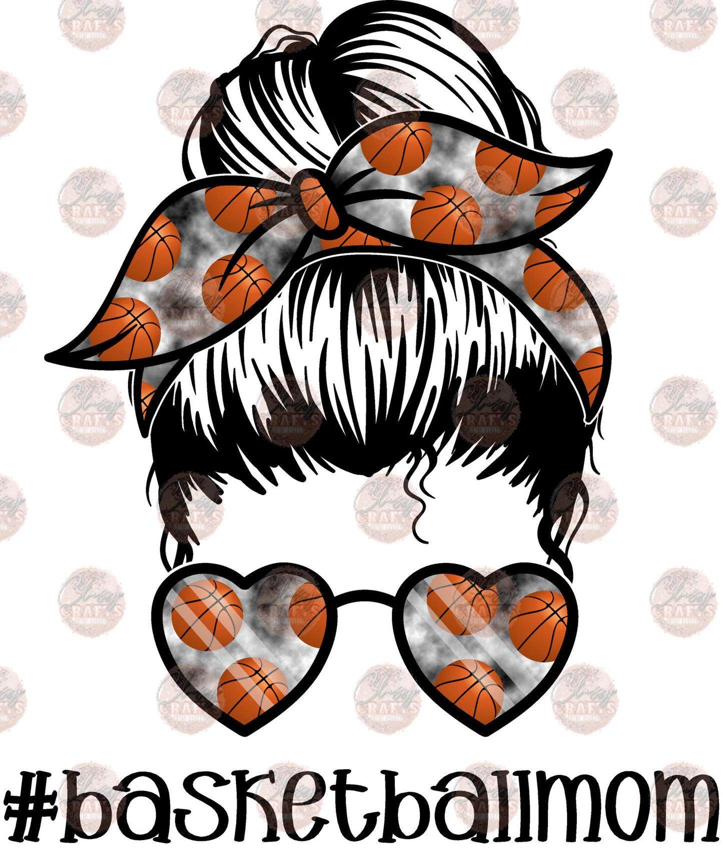 Basketball Mom Messy Bun Transfer