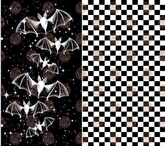 Bat and Checkered Black Tumbler Wrap