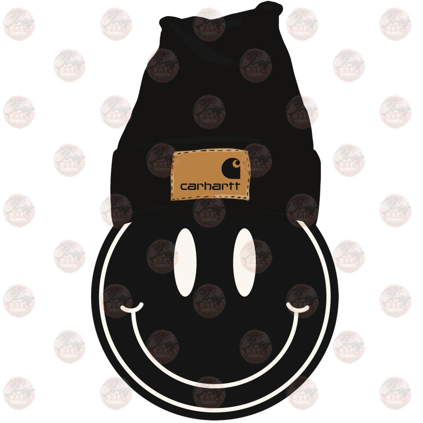 Black Beanie Smiley 3 Transfer