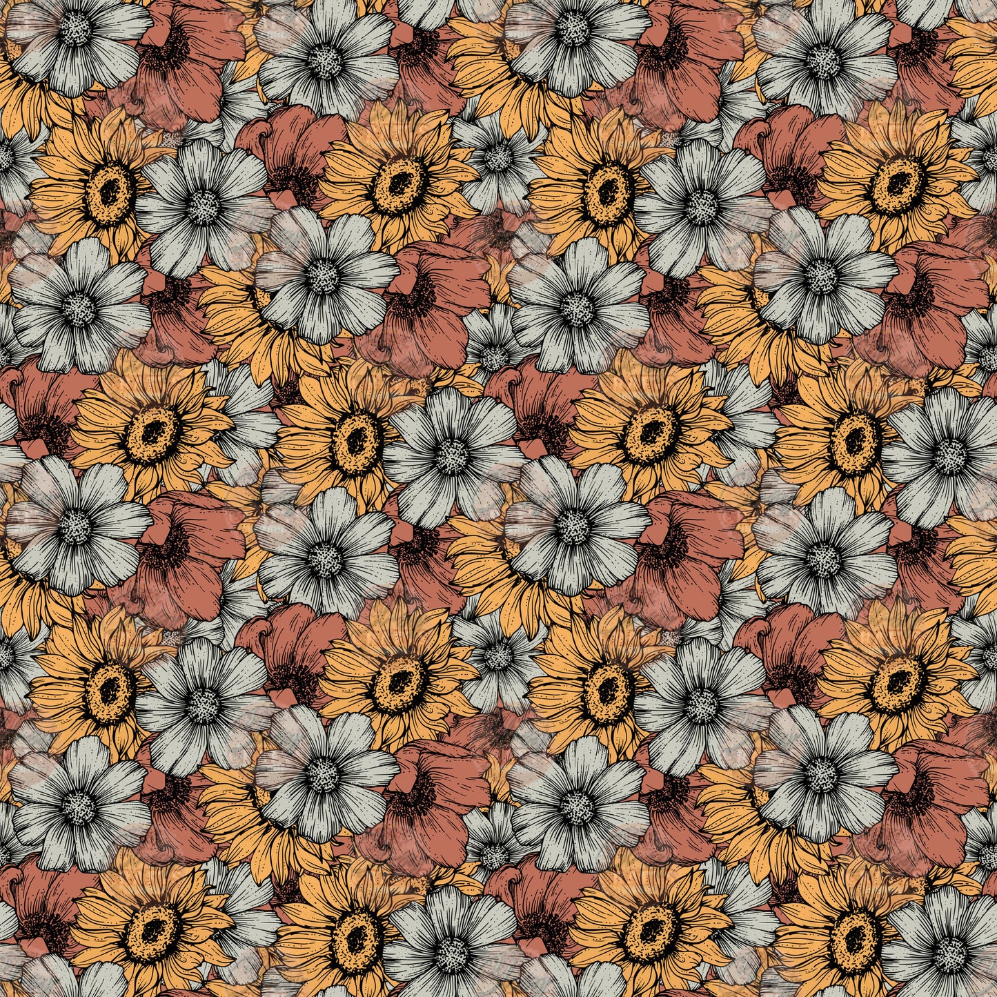 Boho Flower Seamless Wrap
