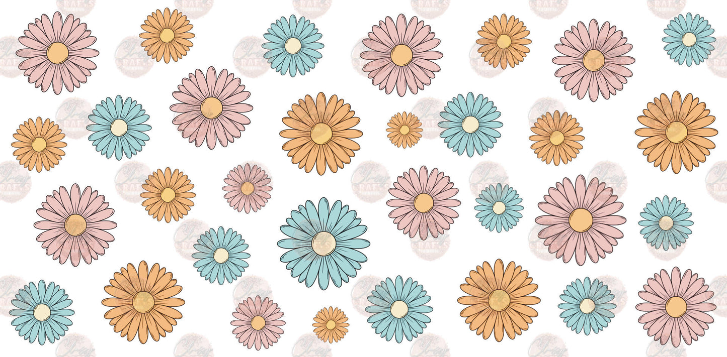 Boho Flowers 16oz Libbey Wrap
