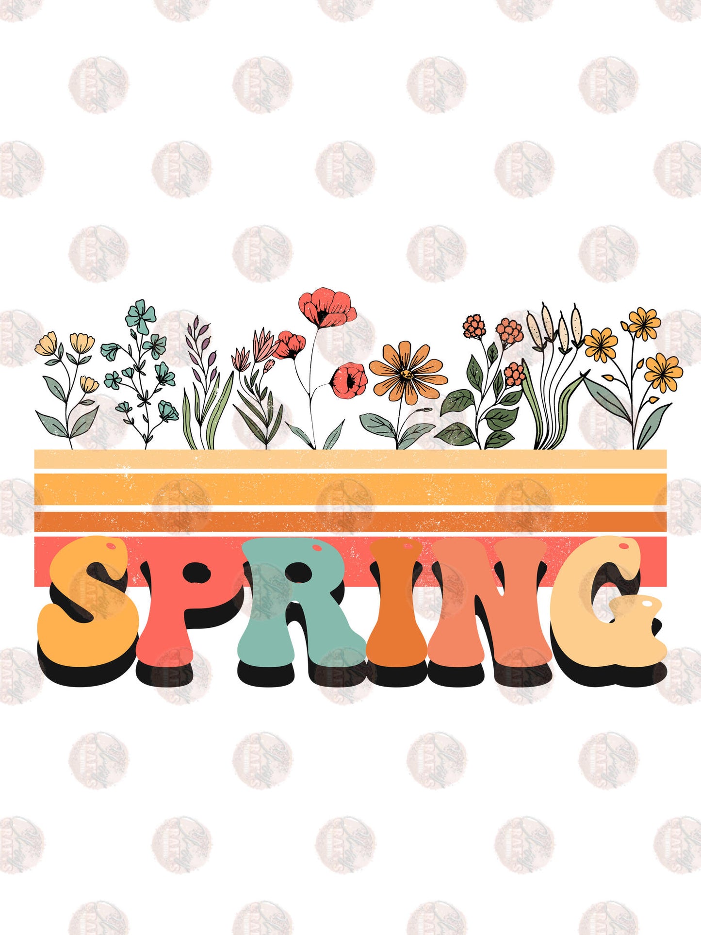Boho Spring Floral Transfer