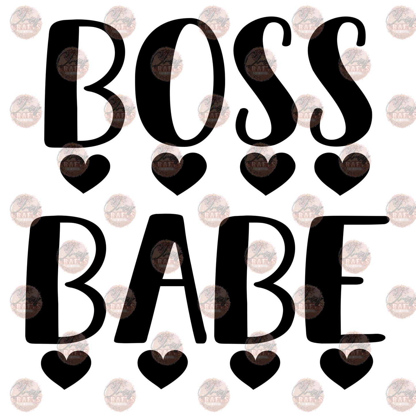 Boss Babe Hearts Transfer