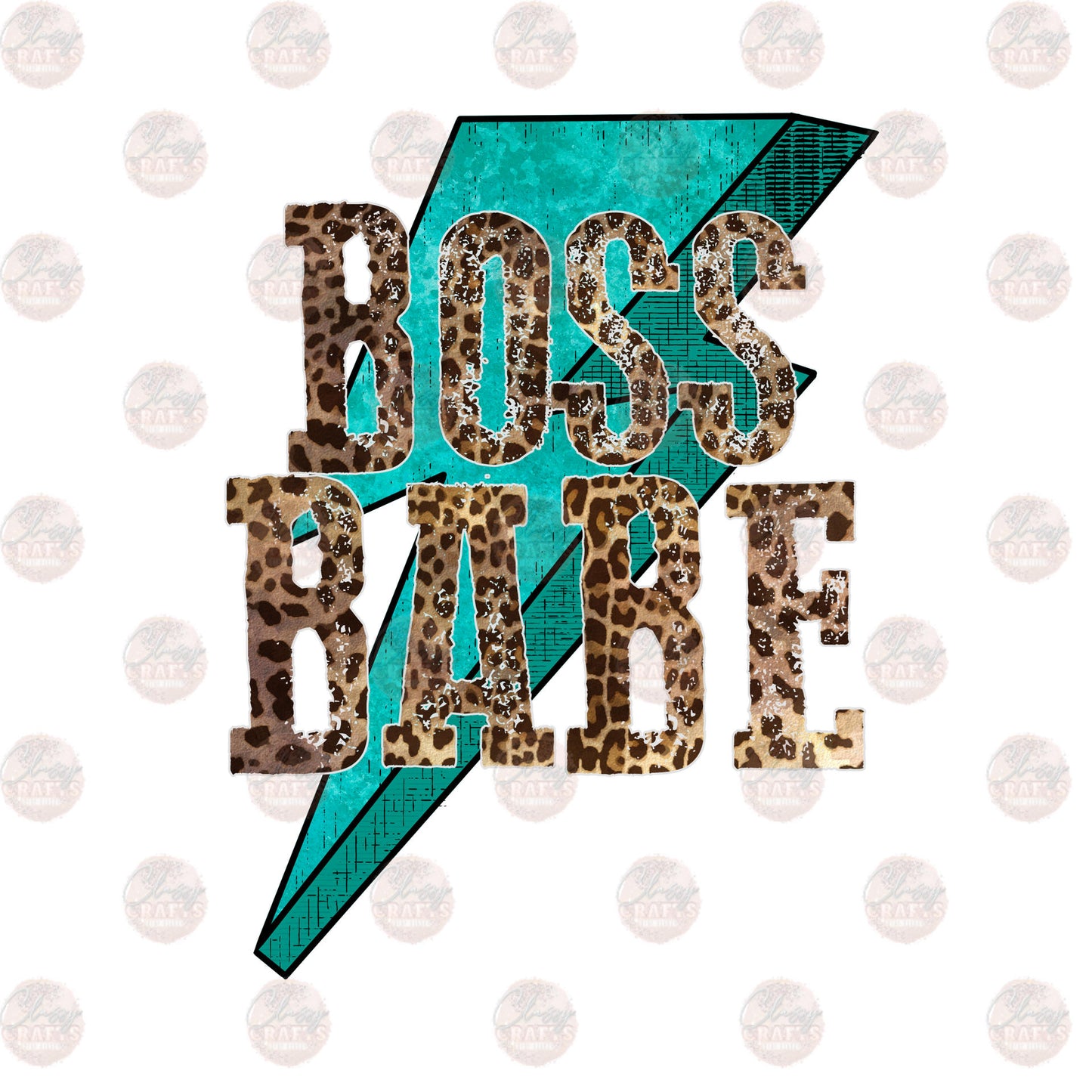 Boss Babe Turquoise and Leopard Transfer
