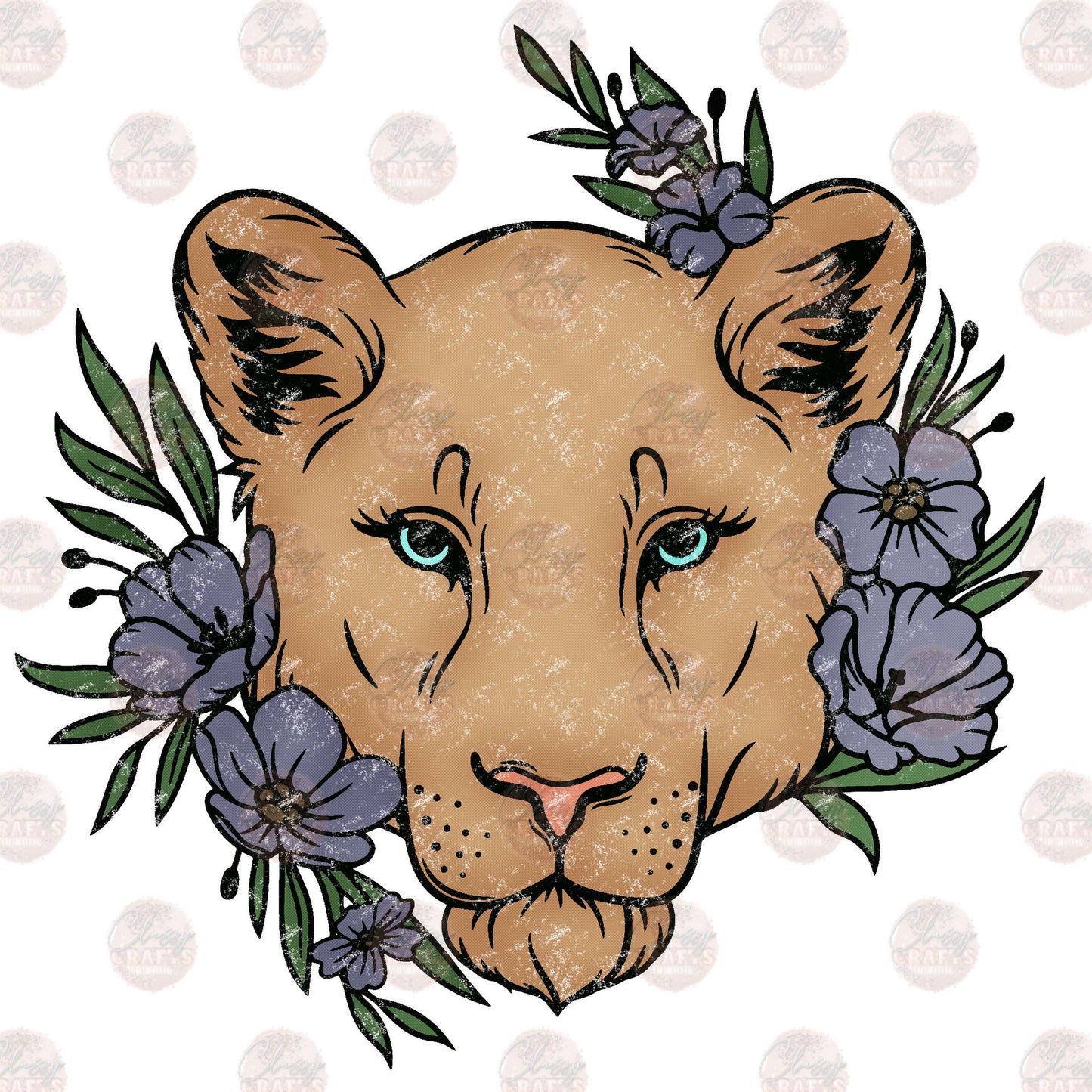 Cat Floral Transfer
