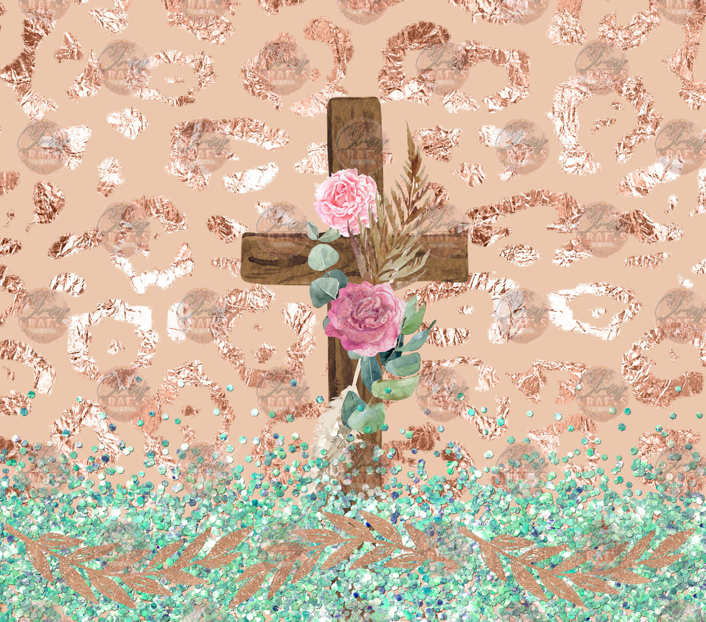 Christian Glitter Tumbler Wrap