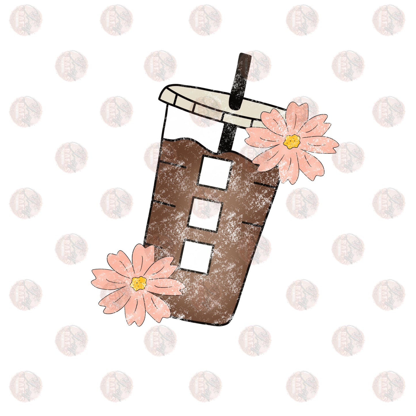 Coffee Obsessed Floral Transfer