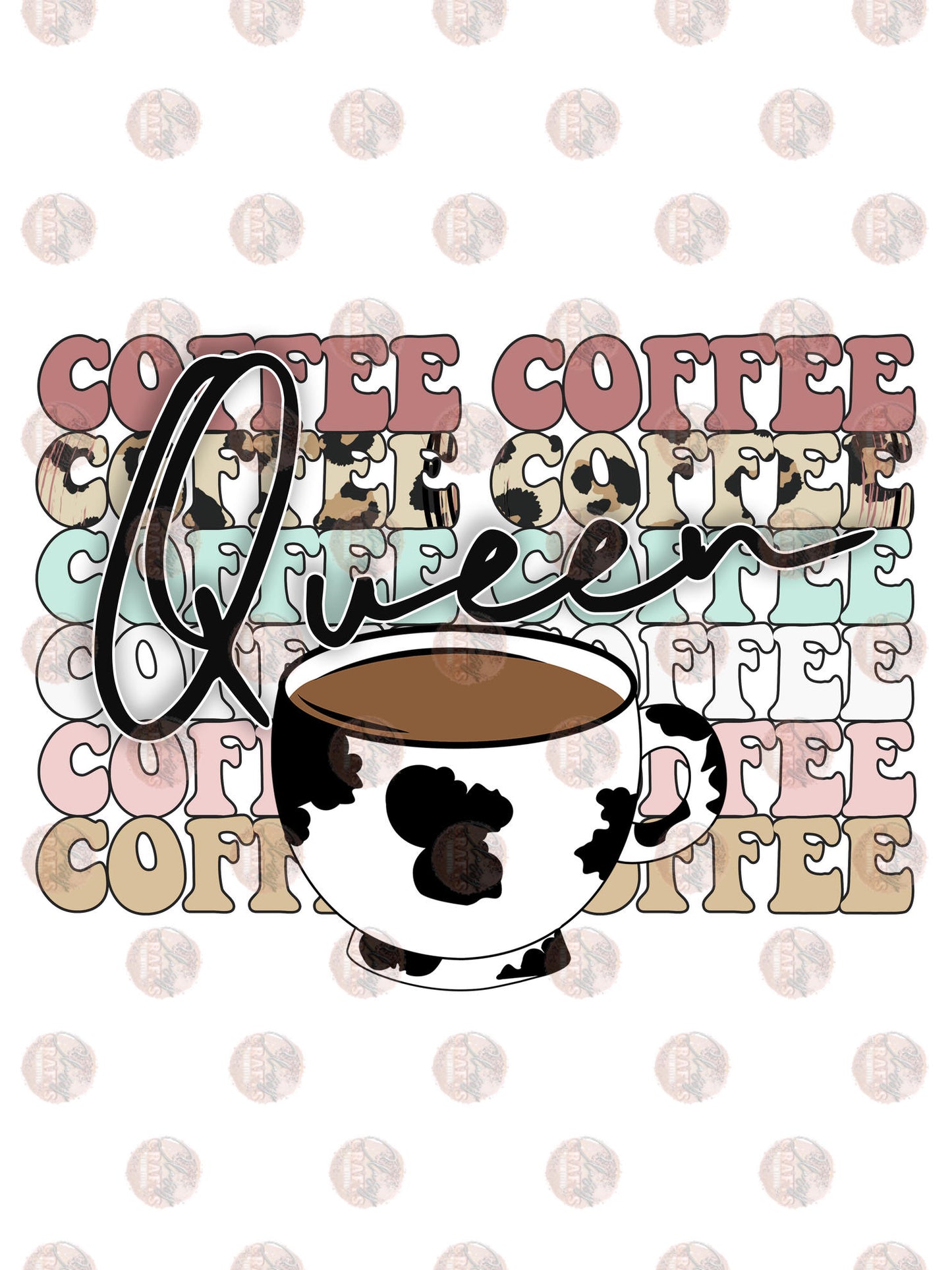 Coffee Queen Cow Hide Transfer