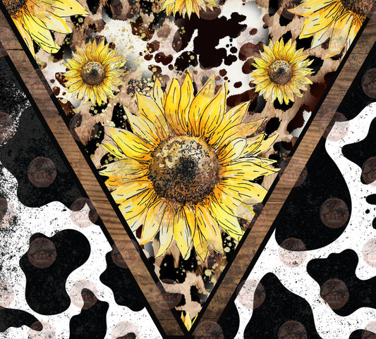 Cow Print & Sunflower Tumbler Wrap