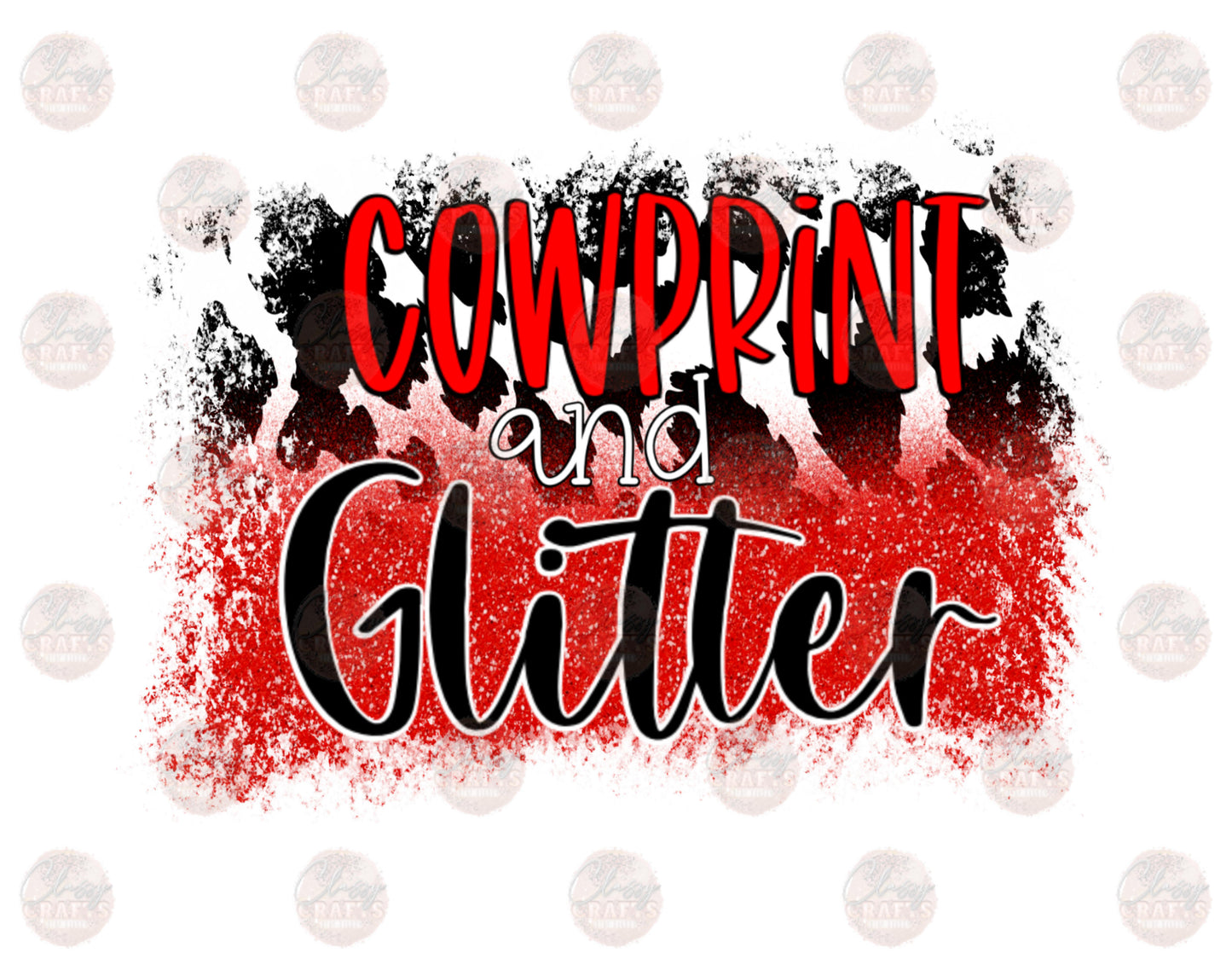 Cowhide & Glitter-Red-Transfer