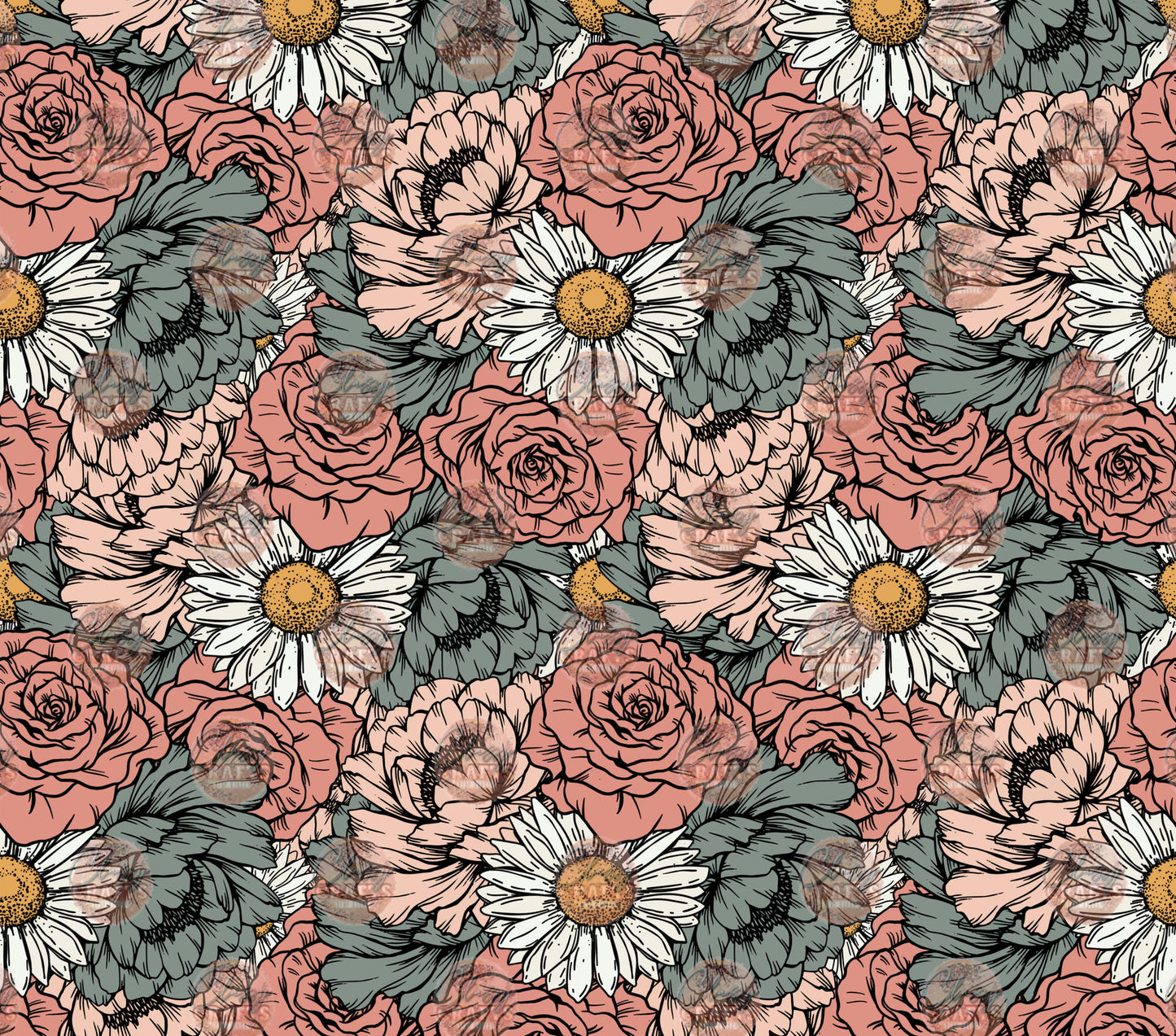 Daisy Mix Floral Tumbler Wrap