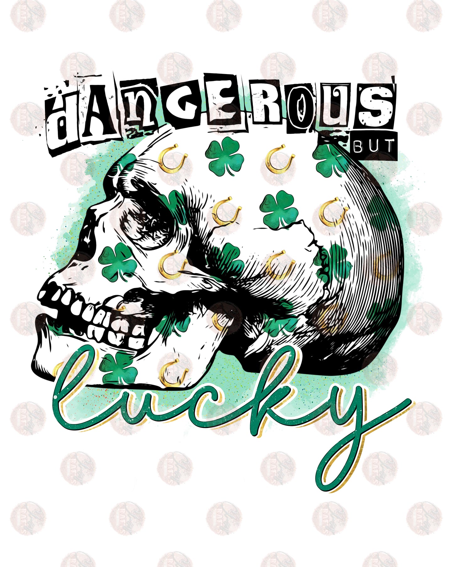 Lucky Horseshoe Skull Transfer