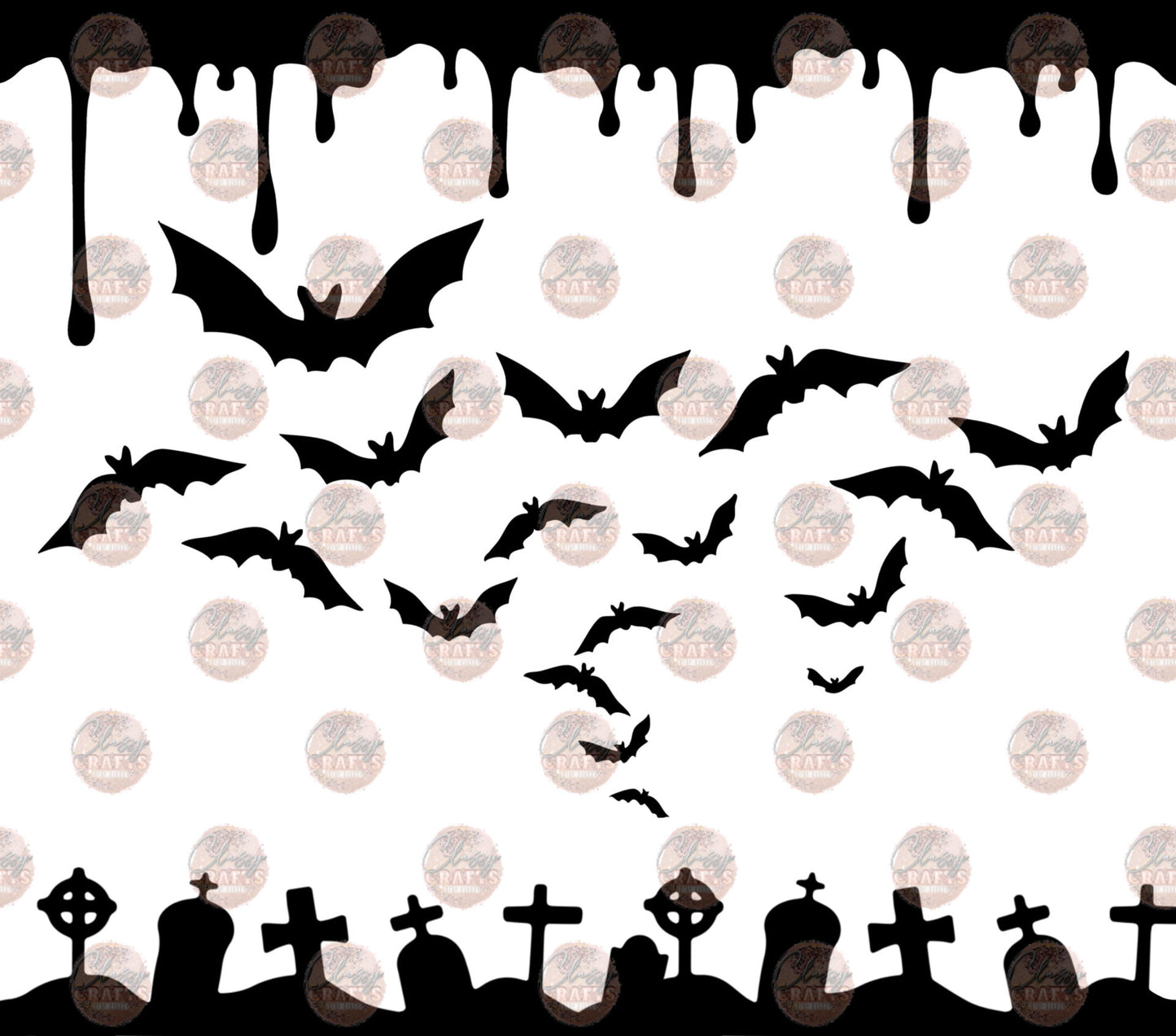 Drip Bats Tumbler Wrap- Sublimation Transfer