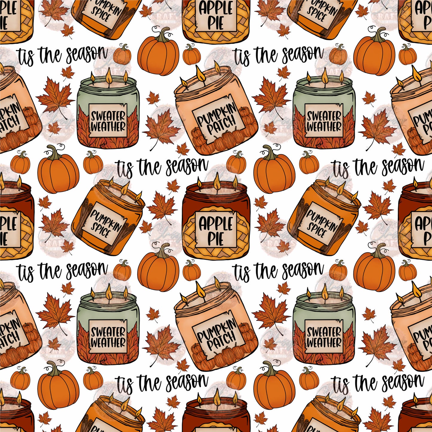 Fall Candles Seamless Wrap - Sublimation Transfer