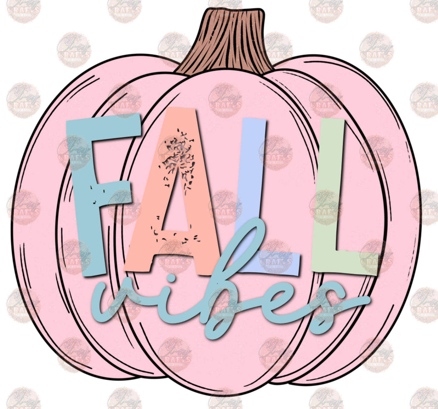 Fall Vibes Pastel Transfer