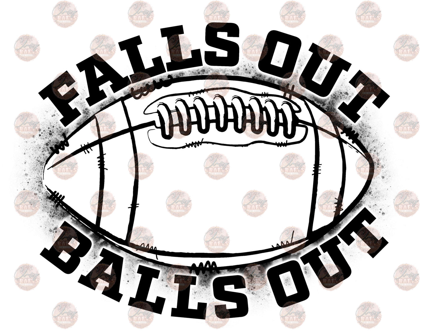 Falls Out Balls Out Black & White Transfer