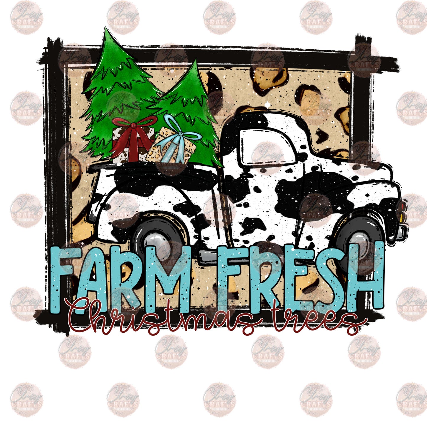 Farm Fresh Cow Print Truck Transfer