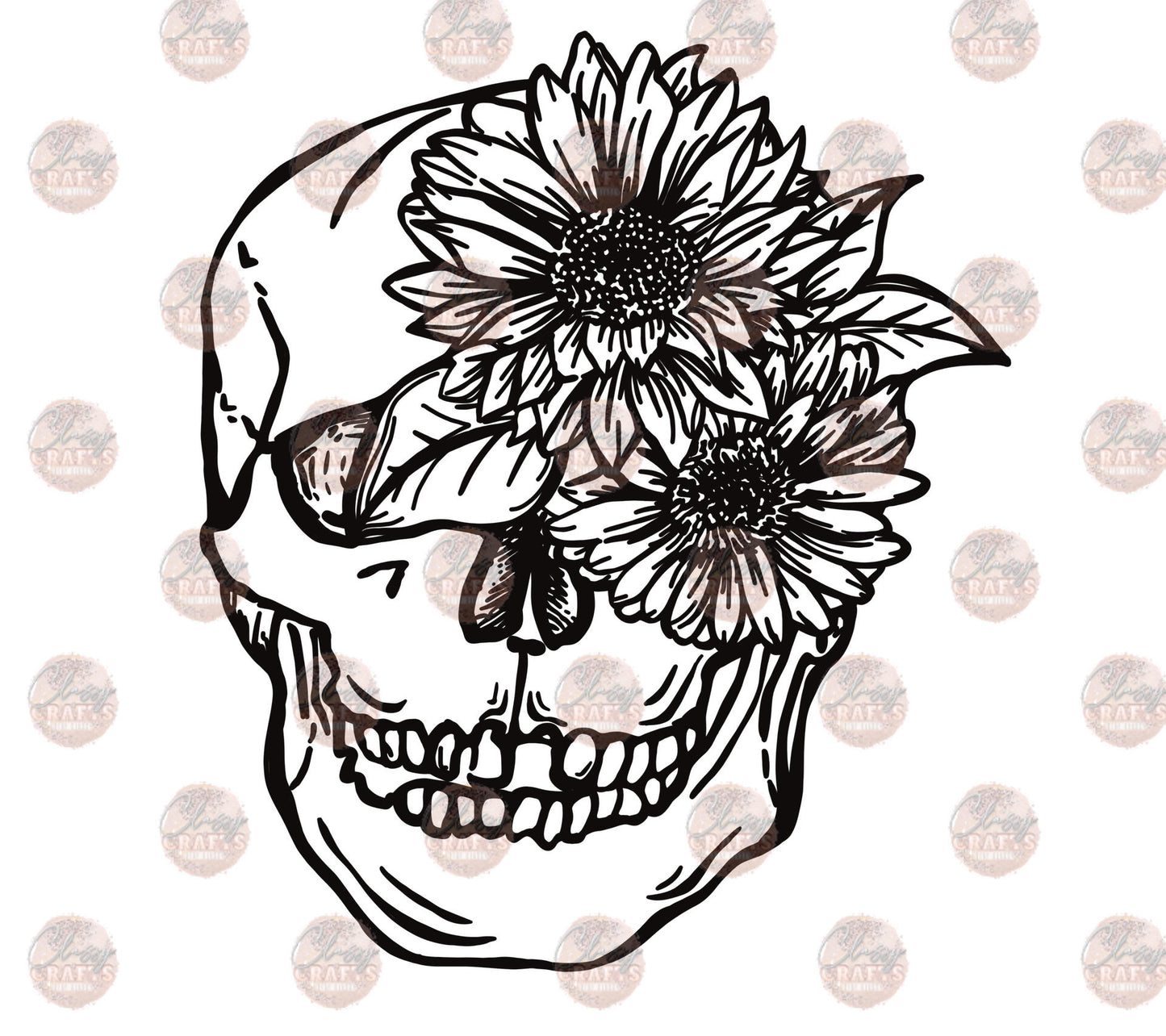 Fear Is A Liar Floral Black & White Transfer