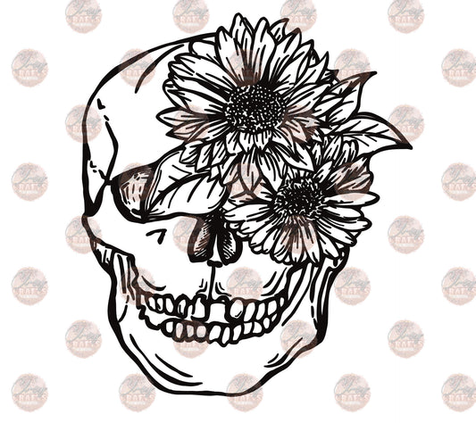 Fear Is A Liar Floral Black & White Transfer