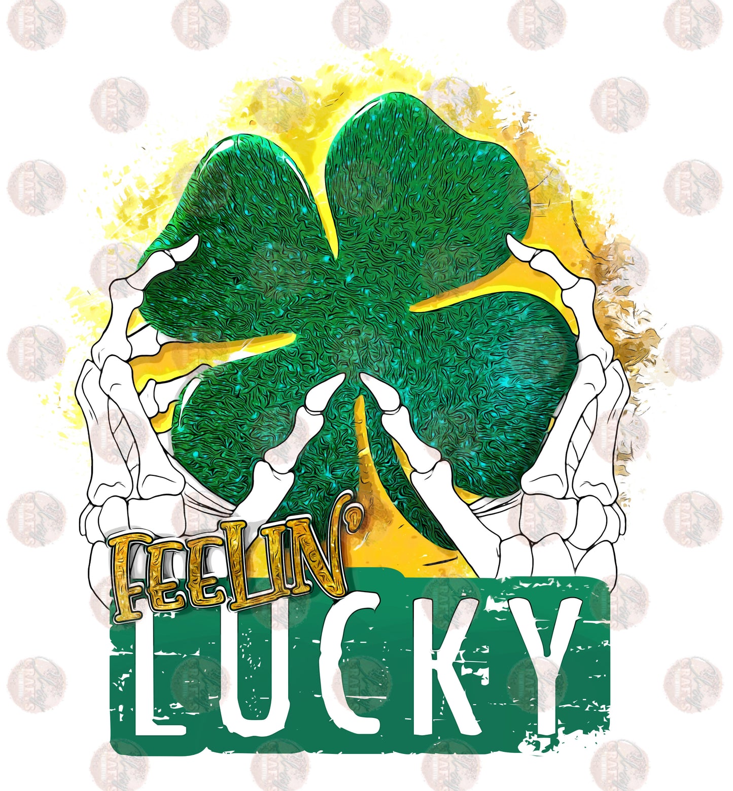 Feelin Lucky Skully Hands Transfer