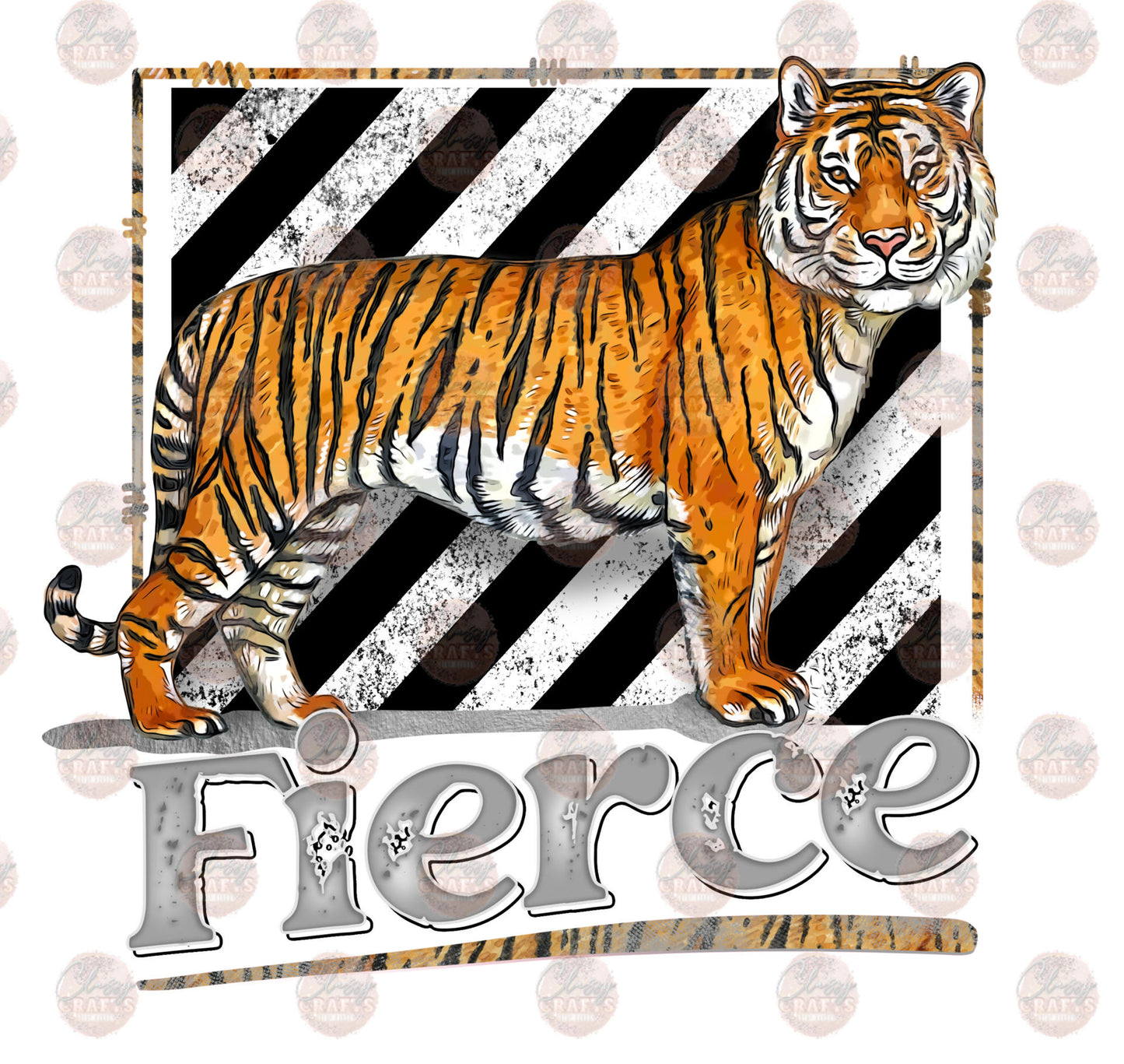 Fierce Tiger Gray Transfer