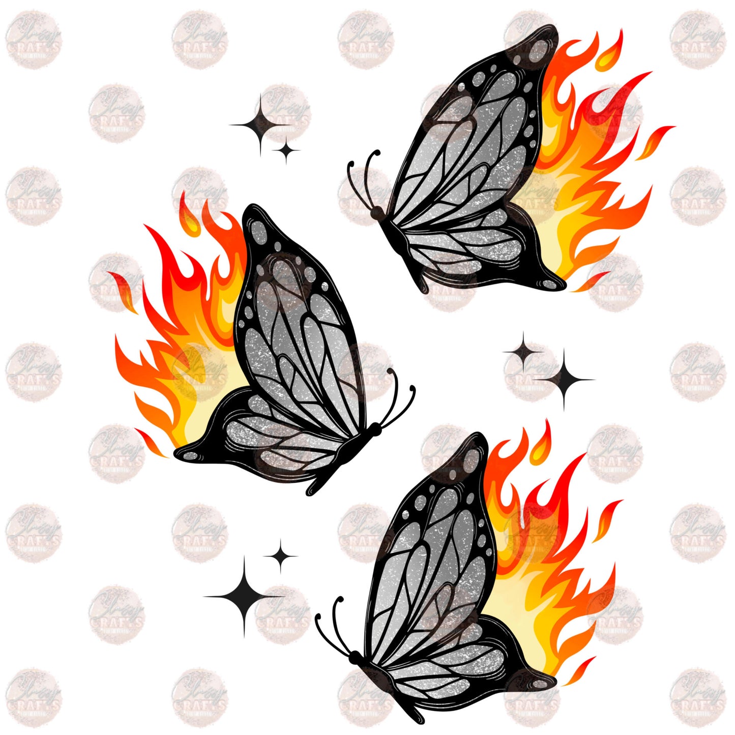 Fire Butterflies Transfer