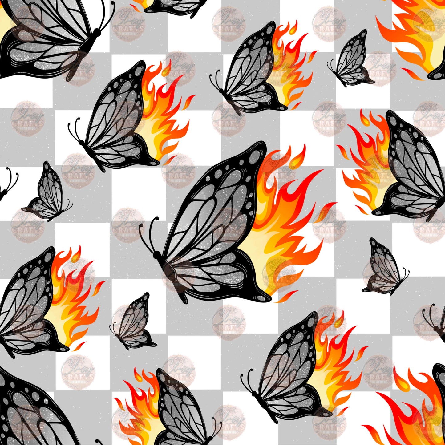 Fire Butterfly 1 Seamless Wrap
