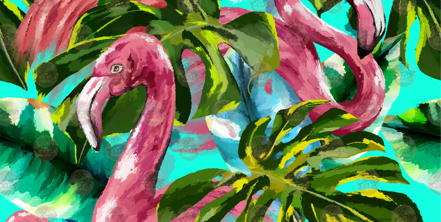 Flamingo Monstera License Plate- Sublimation Transfer