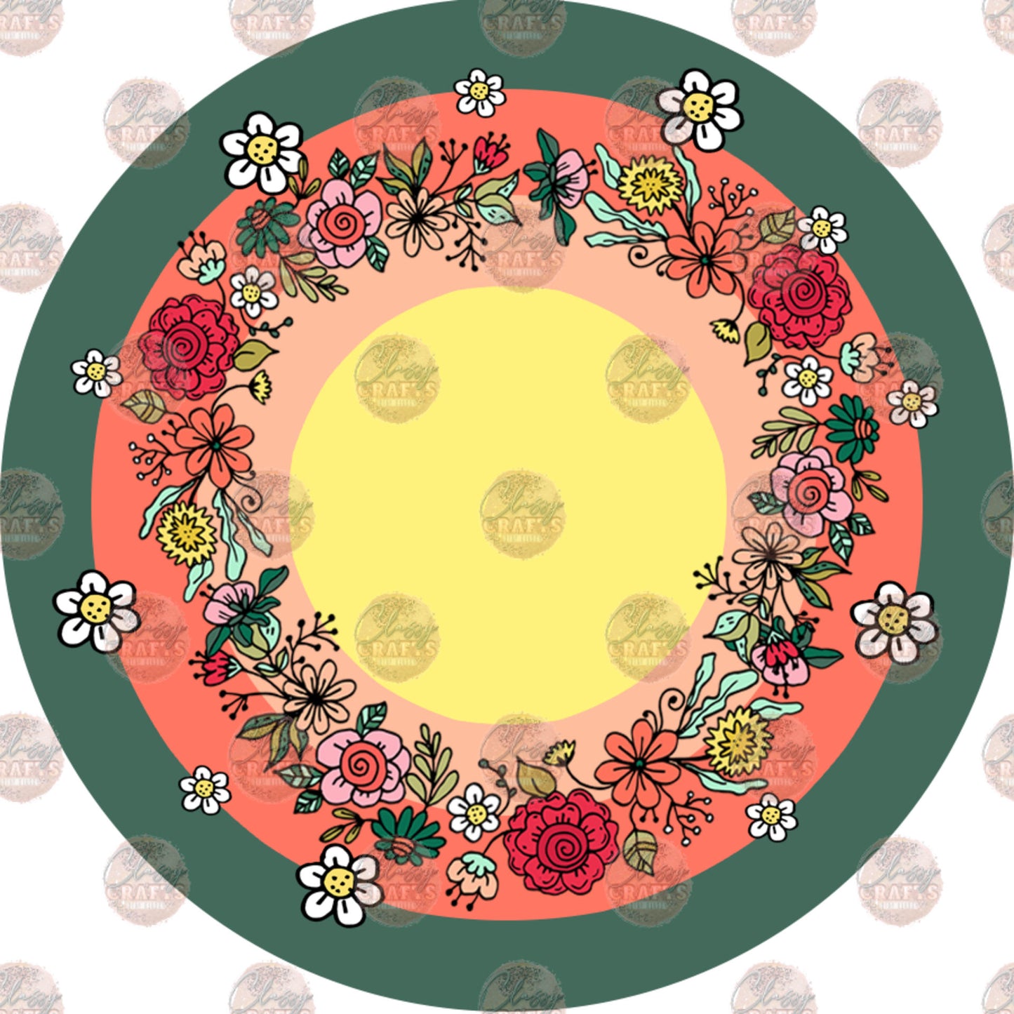 Floral Design 10 Car Coaster - Sublimation Transfer