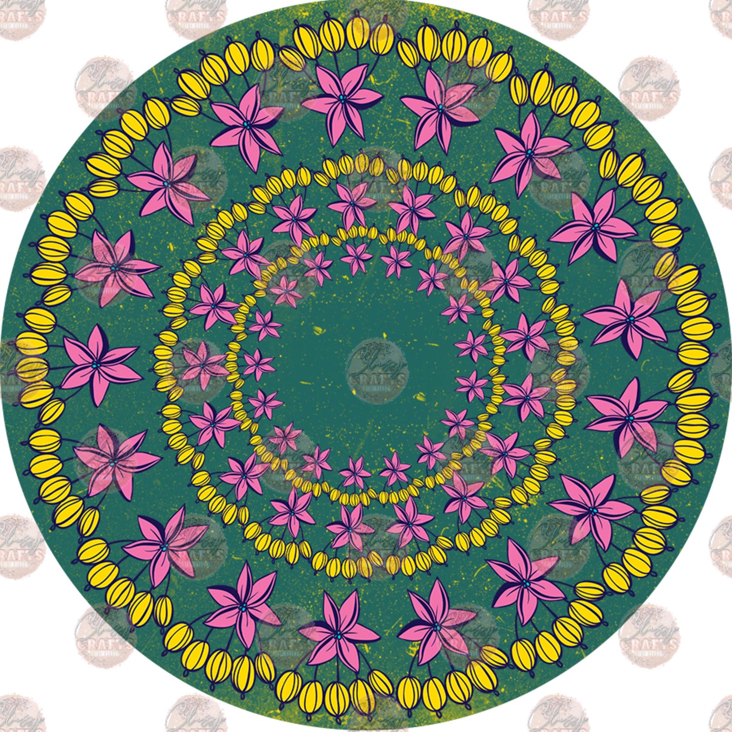 Floral Design 11 Car Coaster - Sublimation Transfer