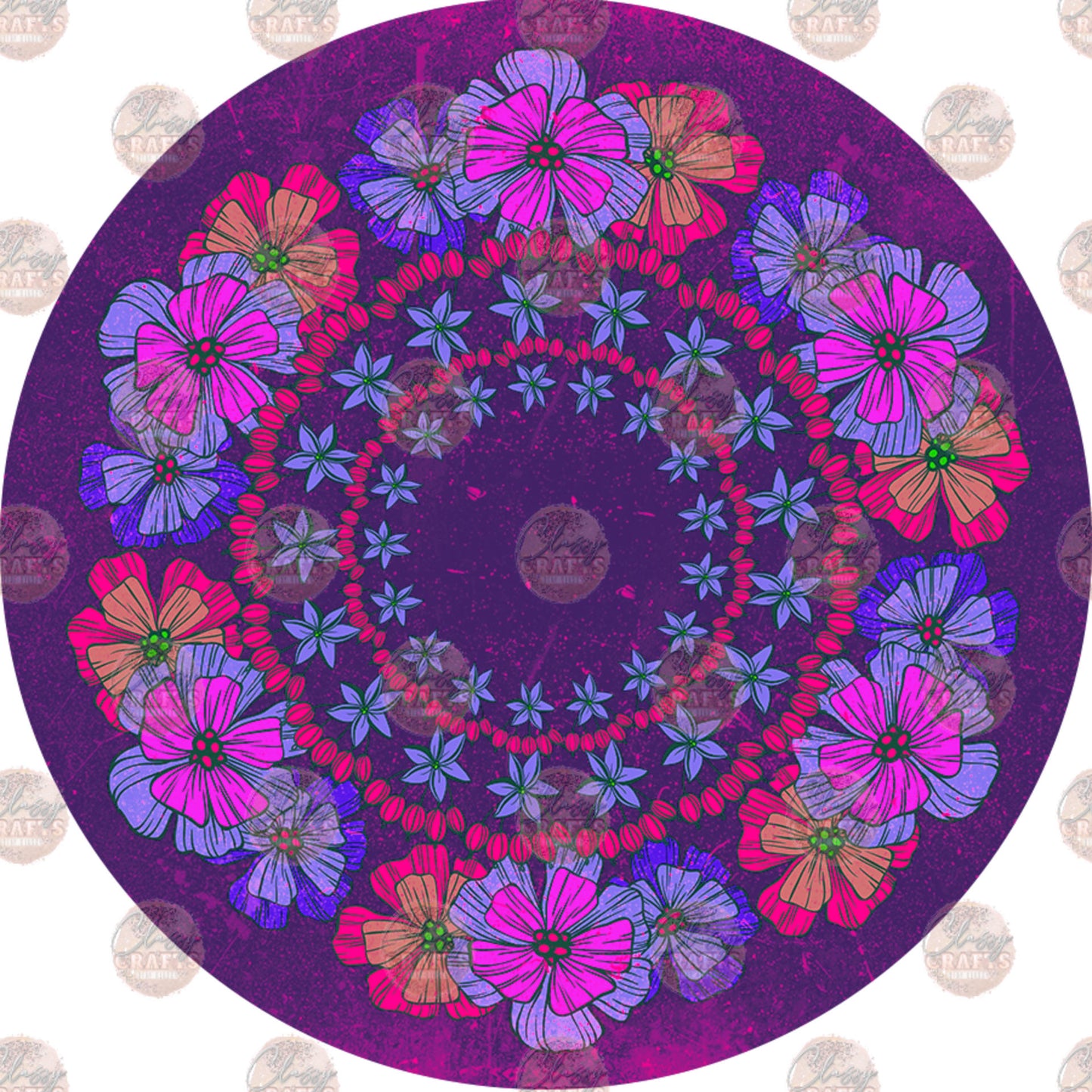 Floral Design 12 Car Coaster - Sublimation Transfer