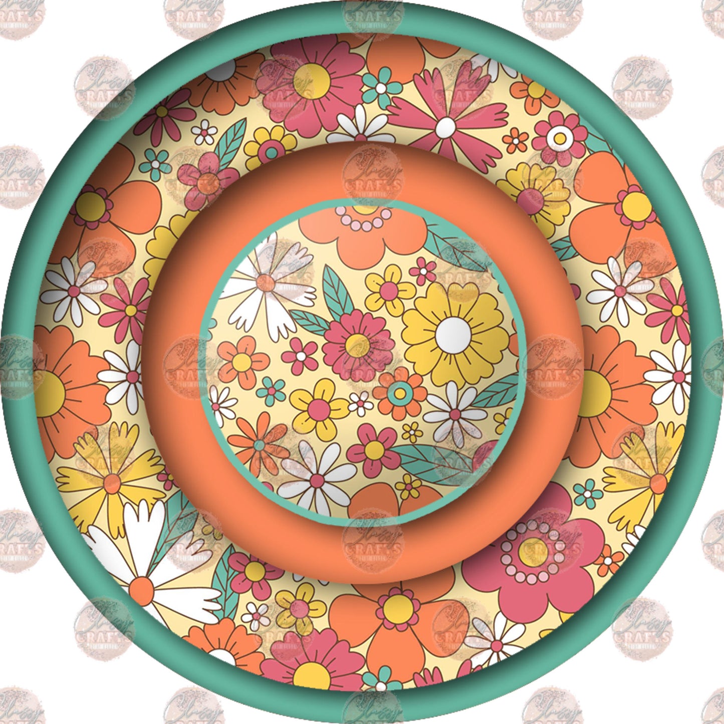 Floral Design 13 Car Coaster - Sublimation Transfer