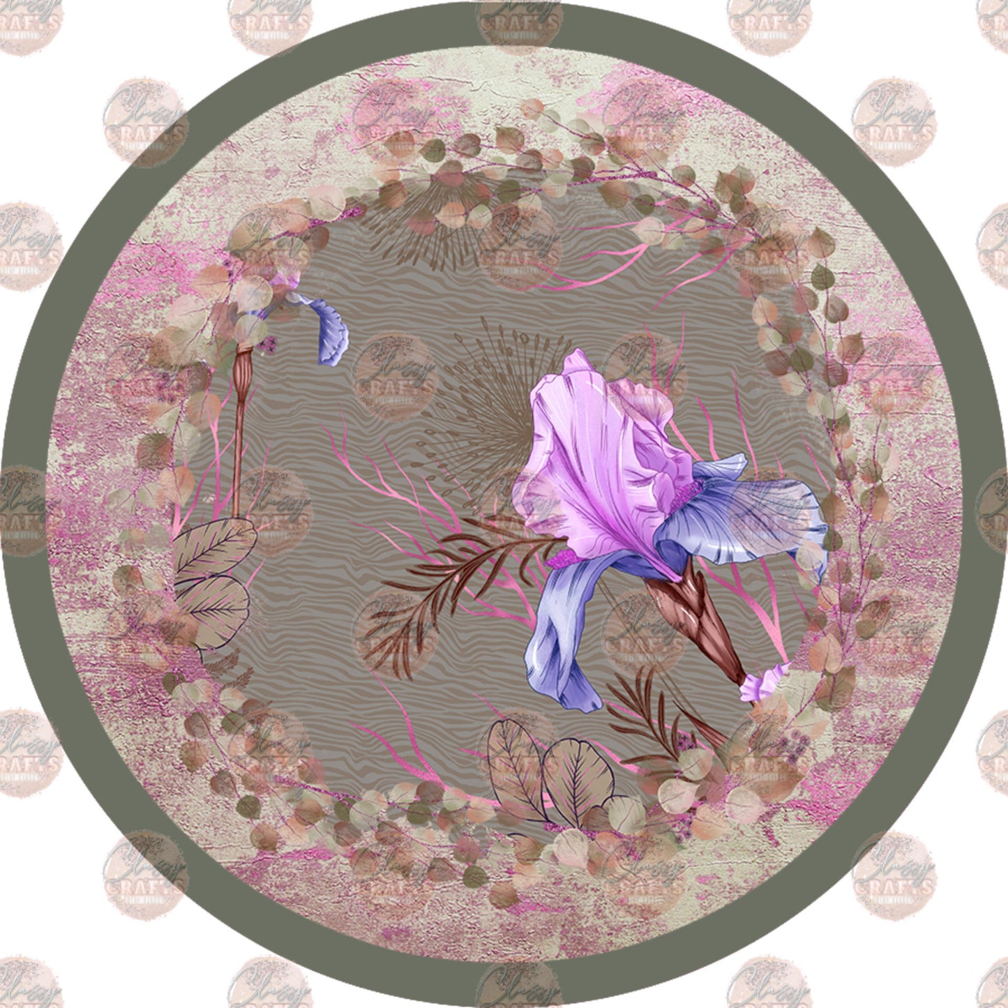 Floral Design 16 Car Coaster - Sublimation Transfer