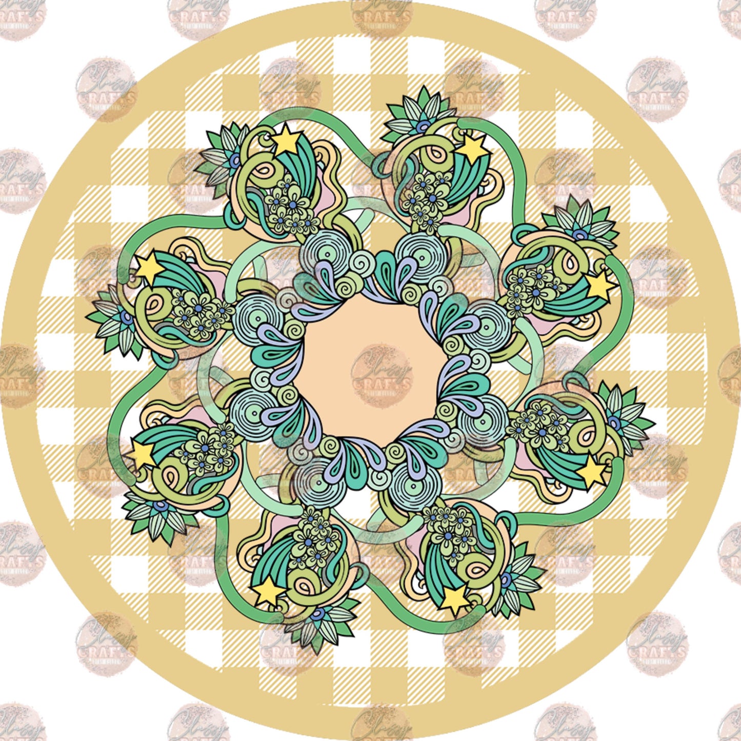 Floral Design 19 Car Coaster - Sublimation Transfer