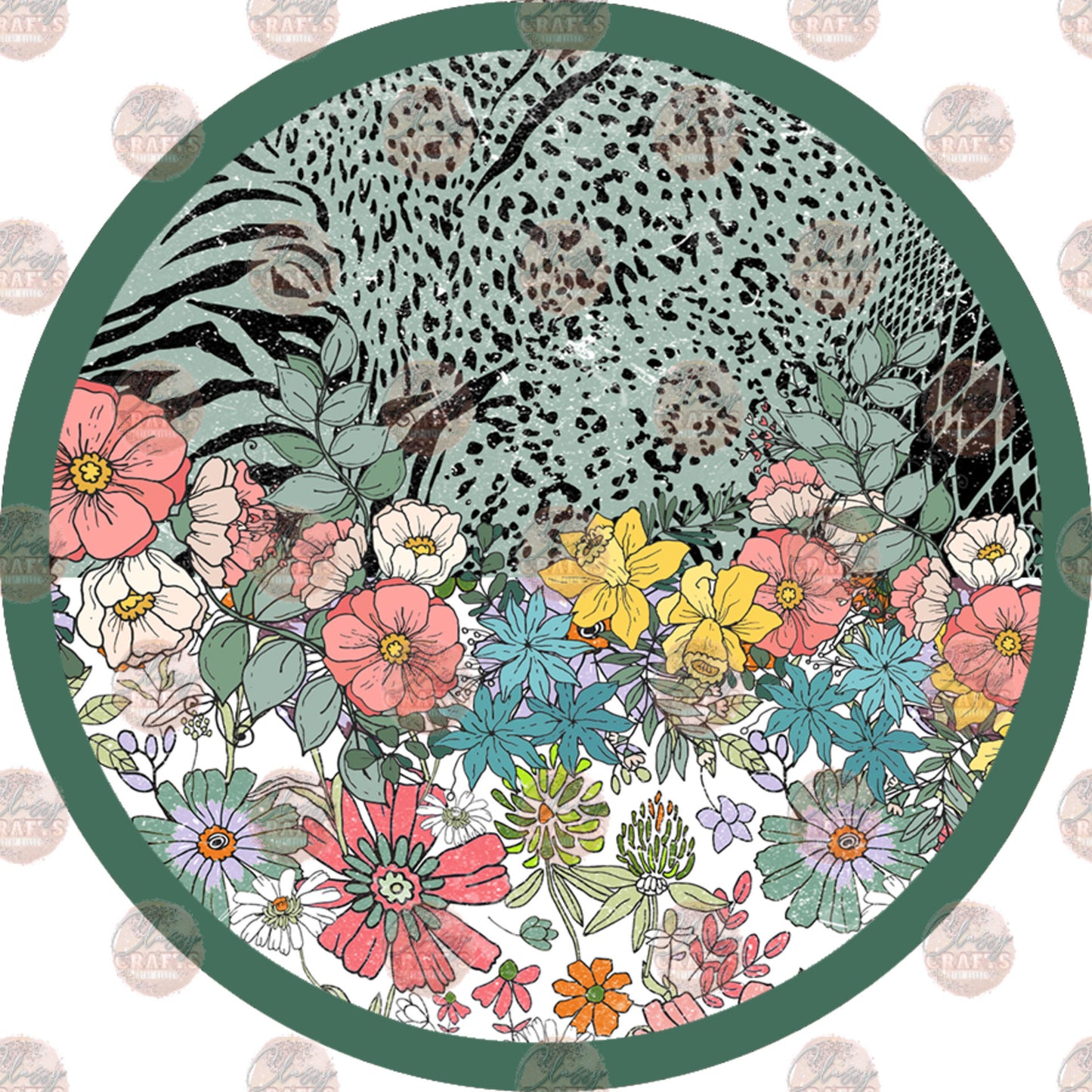 Floral Design 21 Car Coaster - Sublimation Transfer
