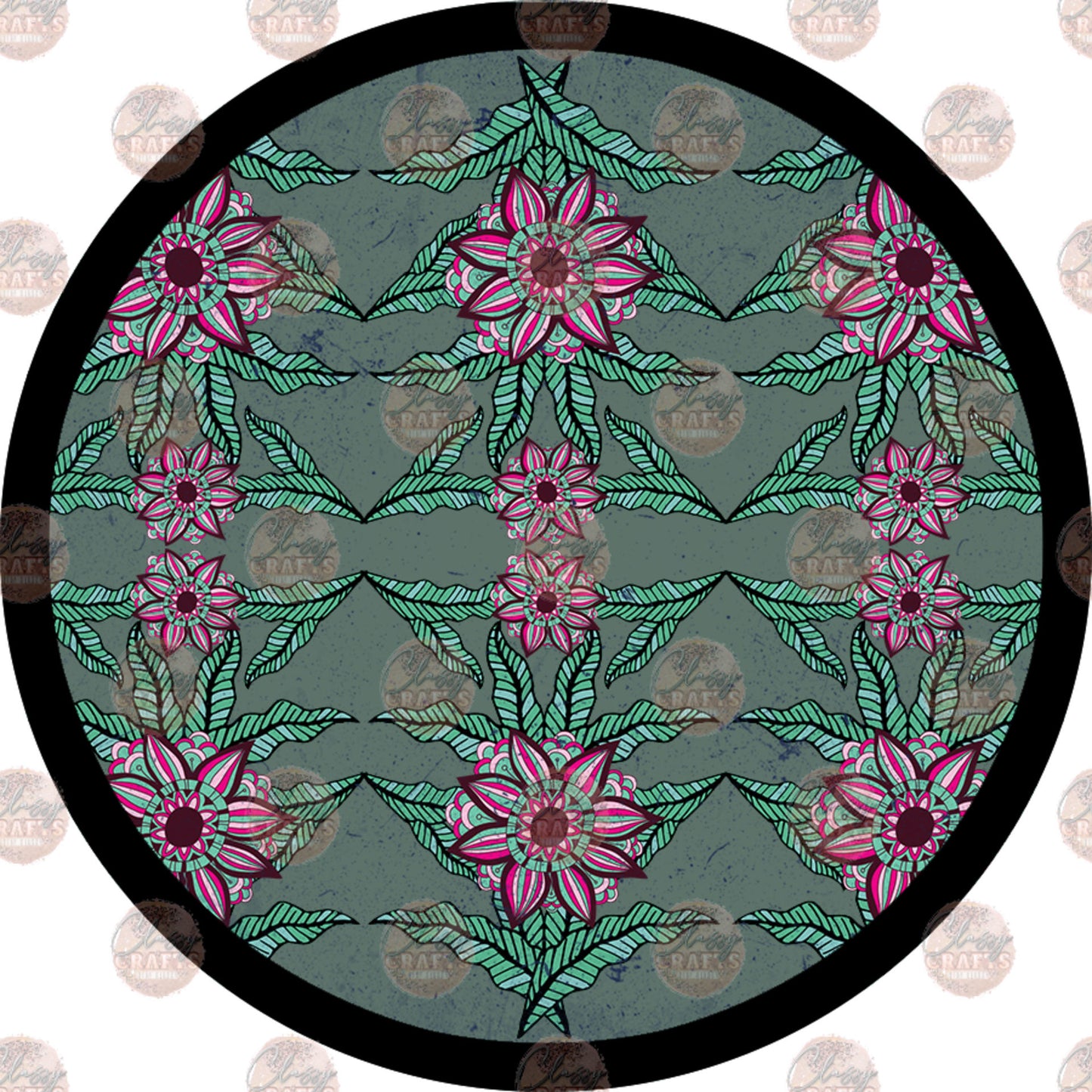 Floral Design 24 Car Coaster - Sublimation Transfer