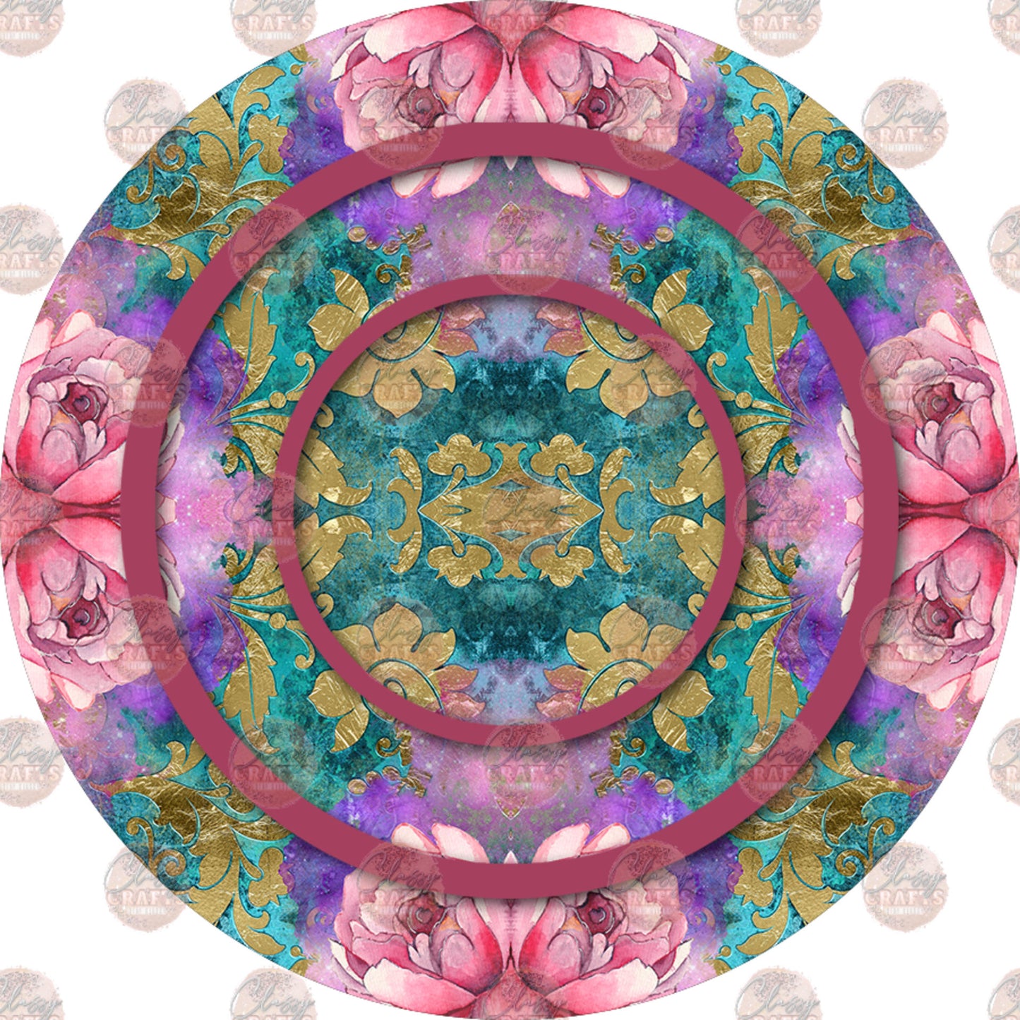 Floral Design 5 Car Coaster - Sublimation Transfer