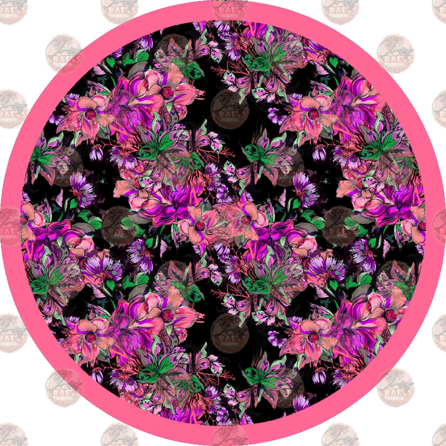 Floral Design 6 Car Coaster - Sublimation Transfer