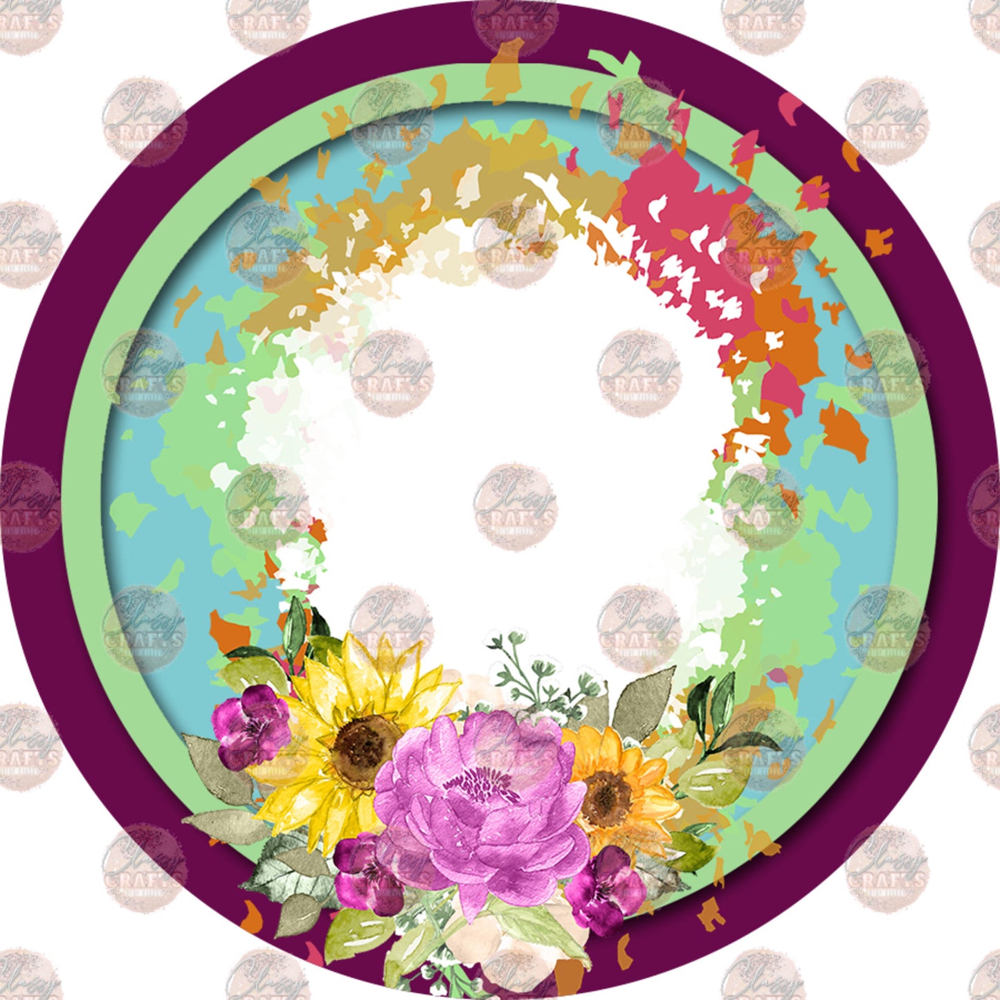 Floral Design 7 Car Coaster - Sublimation Transfer