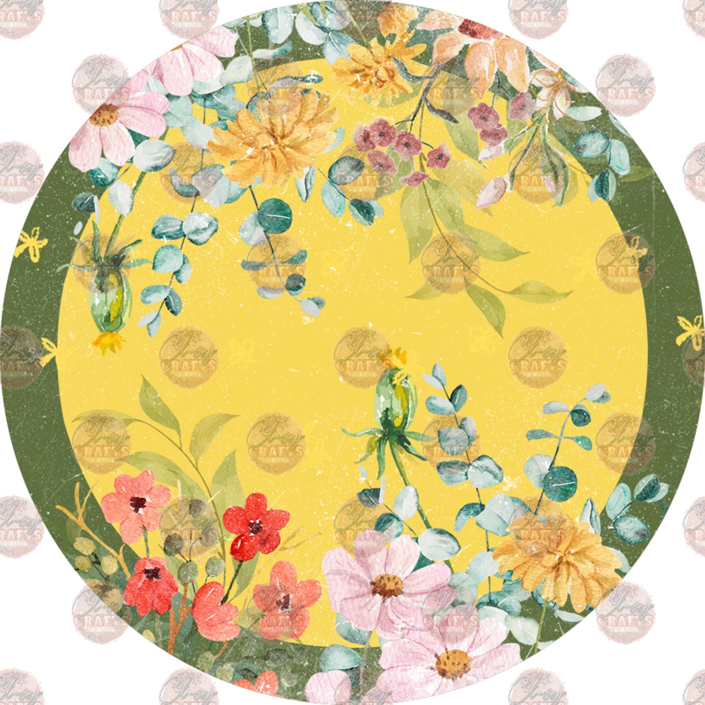 Floral Design 8 Car Coaster - Sublimation Transfer