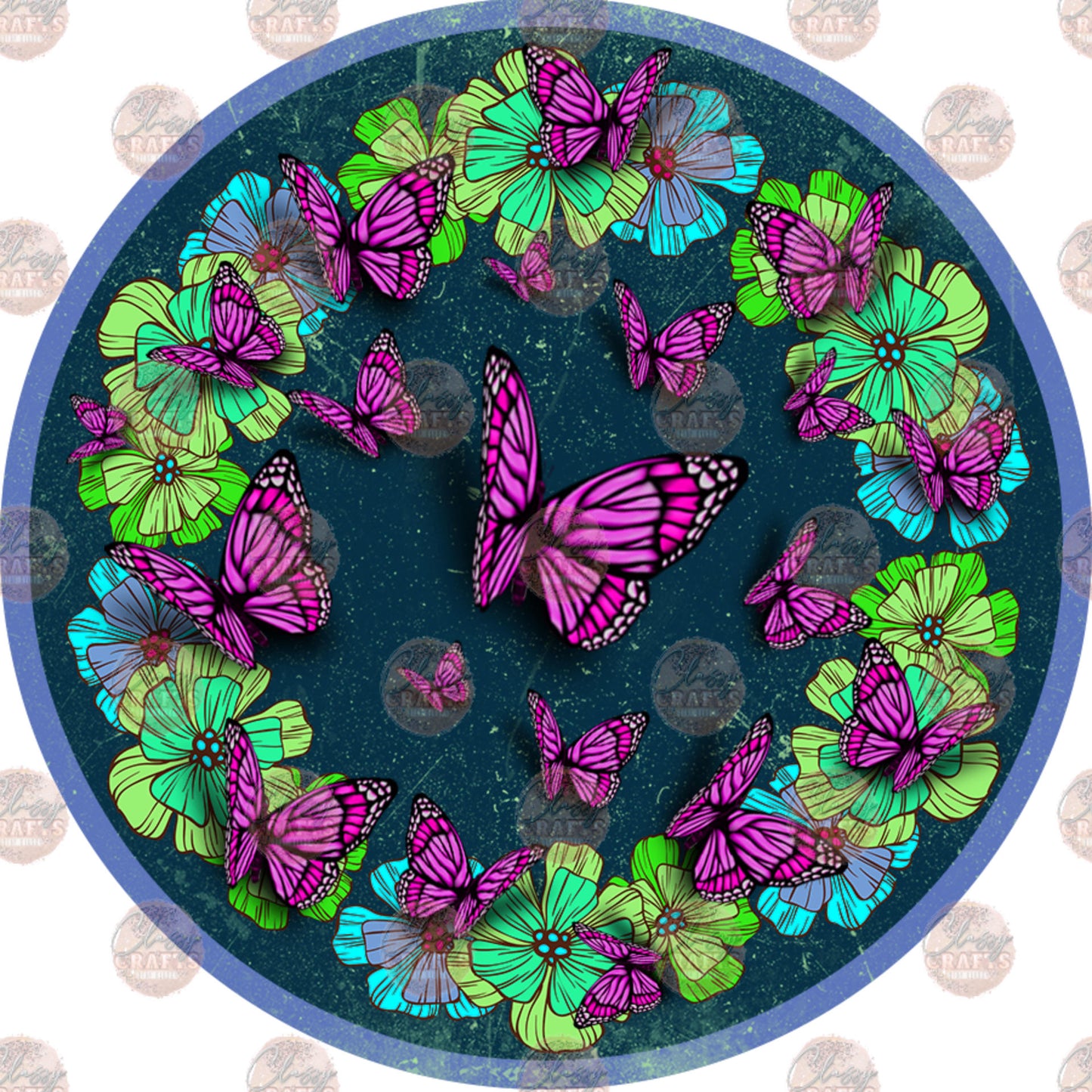 Floral Design 9 Car Coaster - Sublimation Transfer