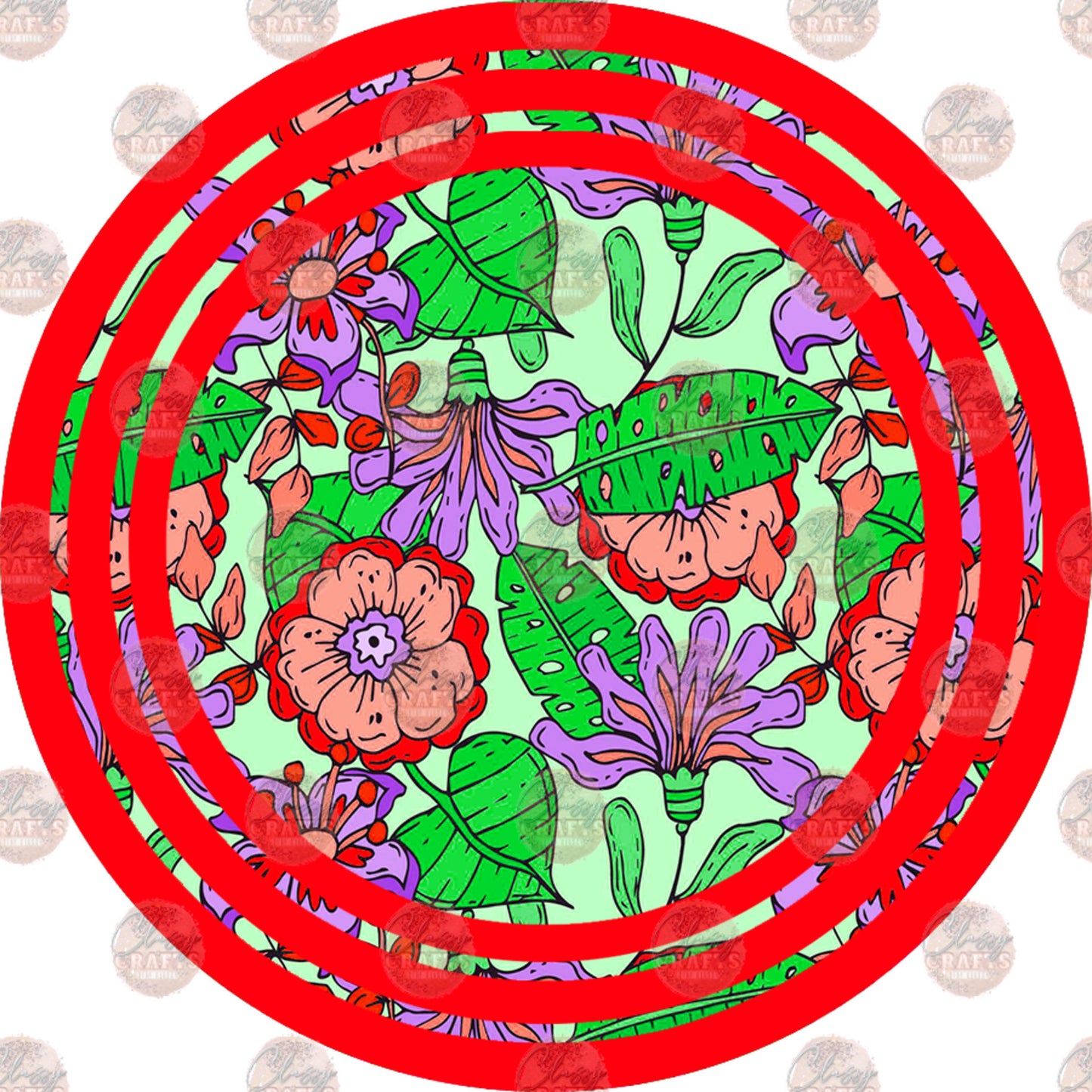 Floral Design 37 Car Coaster- Sublimation Transfer
