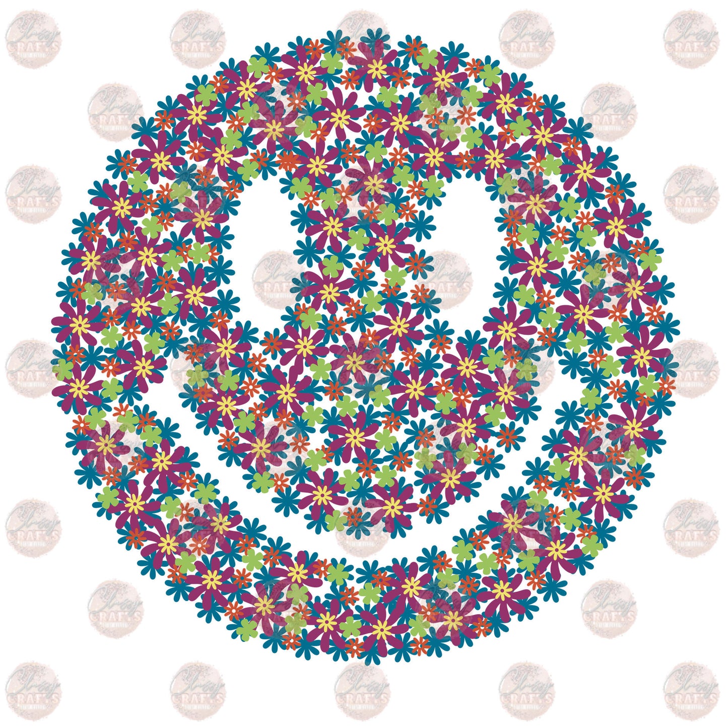 Floral Happy Transfer