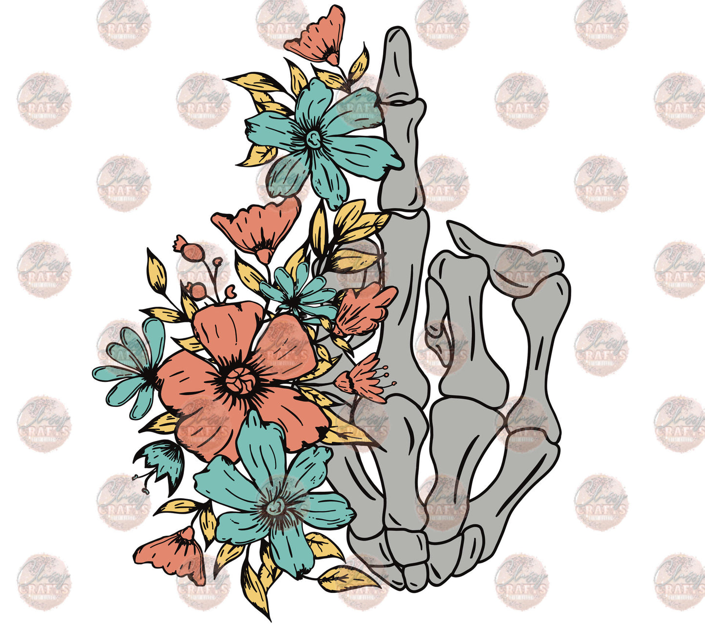 Floral Skeleton Finger Color Transfer