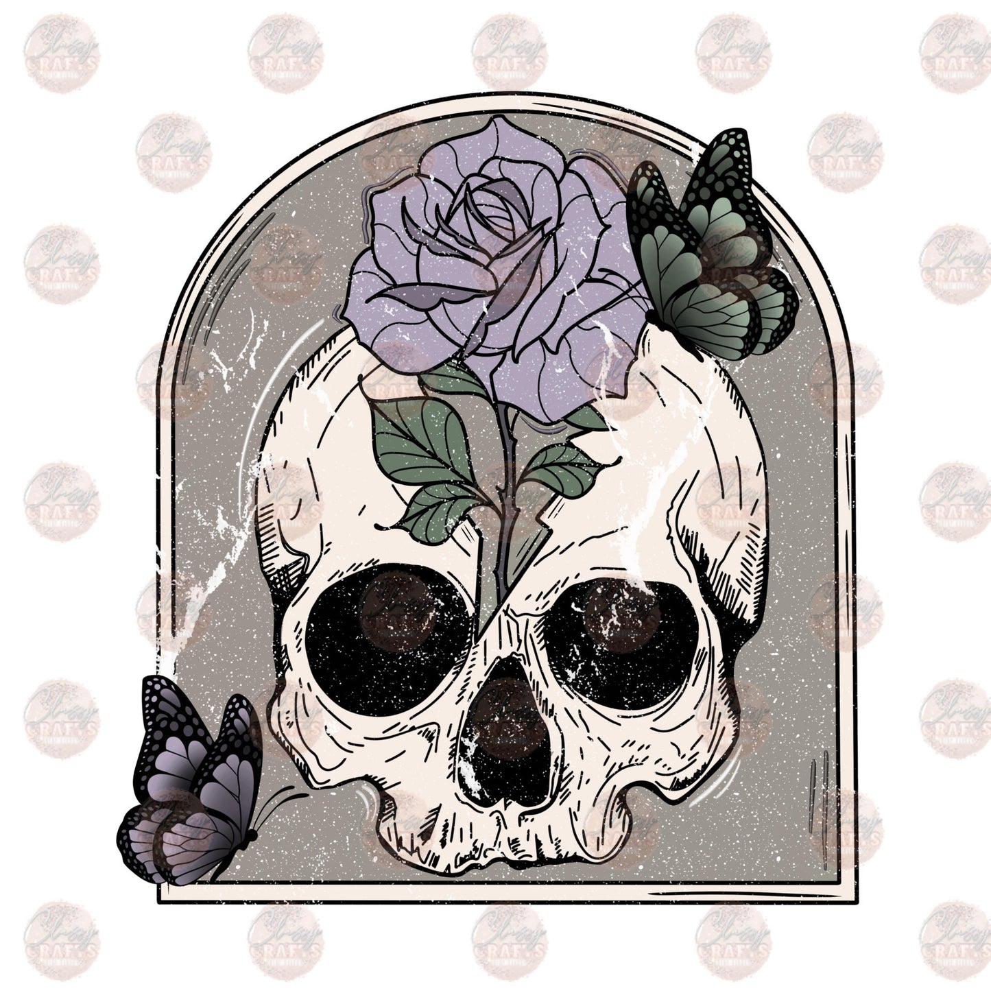 Floral Skull Transfer