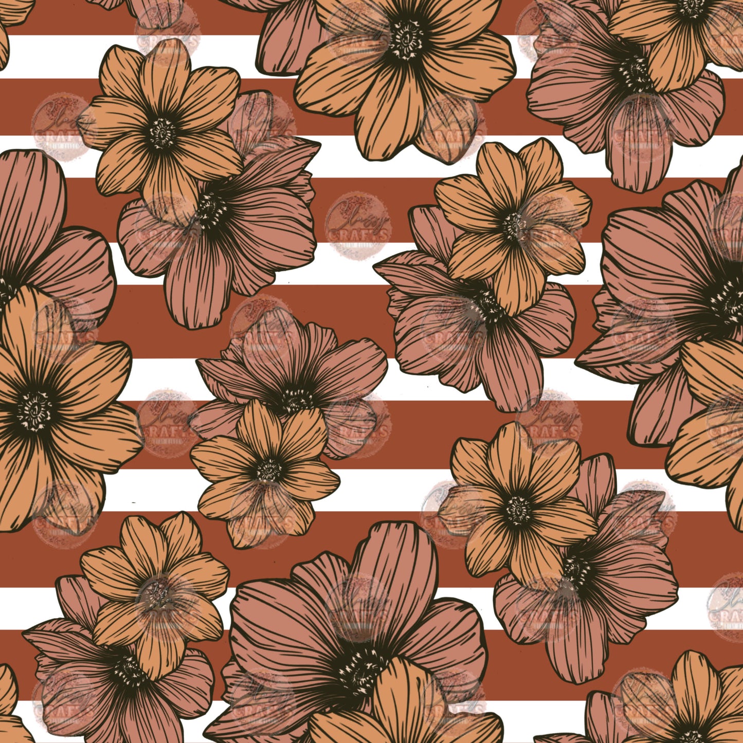 Floral Stripes 1 Seamless Wrap